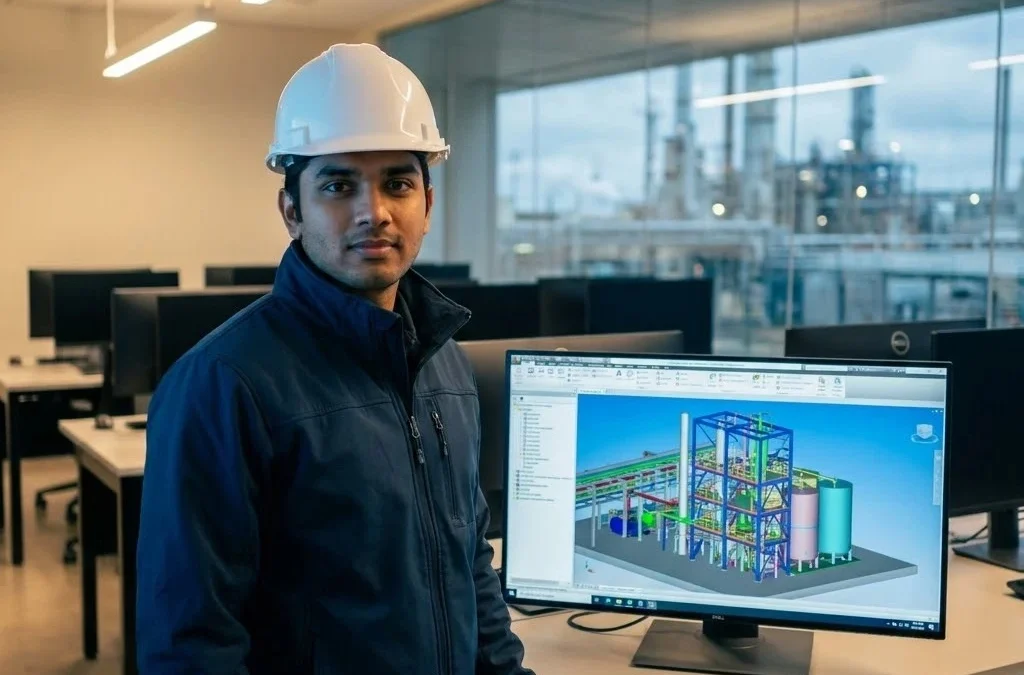 AVEVA E3D Training - engineer with 3D plant model design